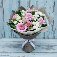 Букет цветов из:  Герберы, Альстромерии и Хризантемы в Петрово-Дальнее