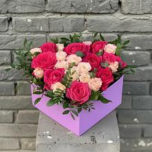 Цветочная композиция из Розы в коробке в Петрово-Дальнее