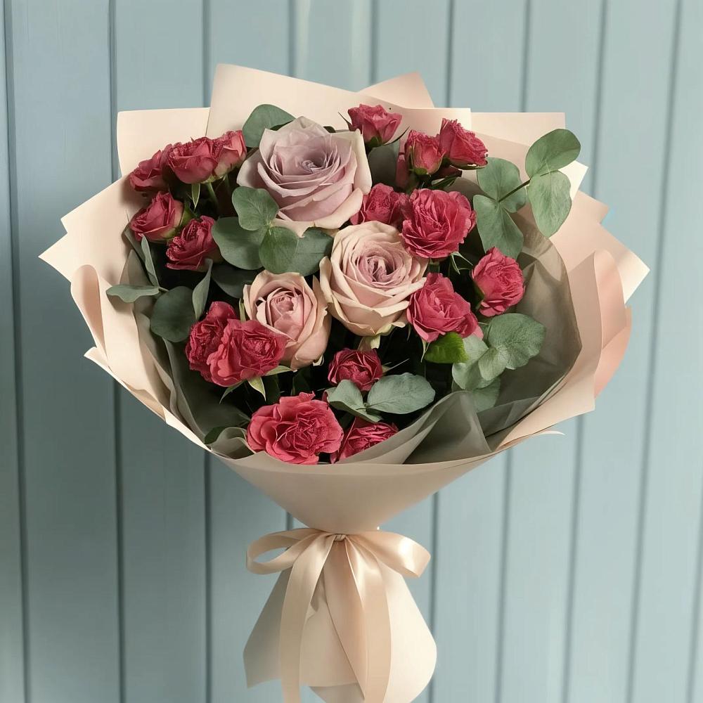 Букет цветов из: Гвоздики и Розы в Петрово-Дальнее