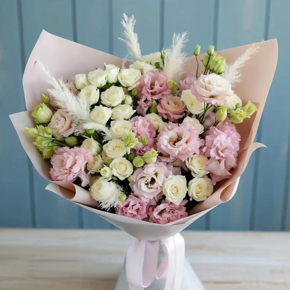 Букет цветов из: Альстромерии и Розы в Петрово-Дальнее