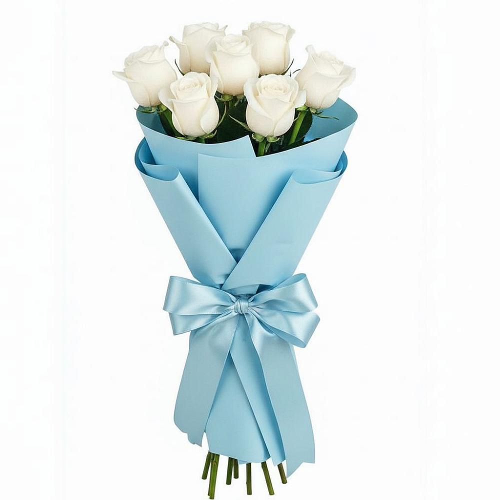 Букет 7 белых роз Проуд в Петрово-Дальнее