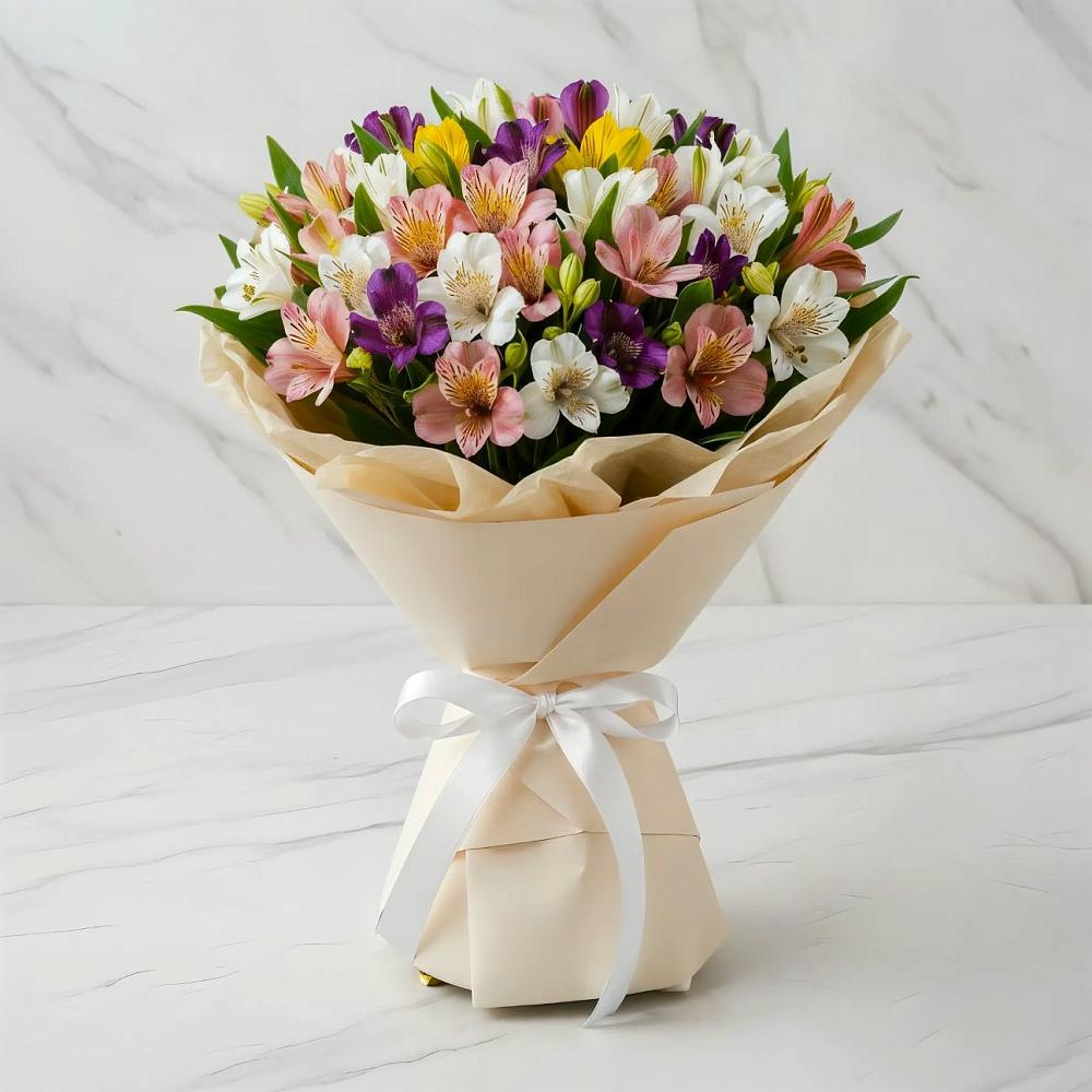 Букет цветов из: Альстромерии в Петрово-Дальнее