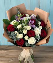 Букет цветов из:  Розы и Альстромерии в Петрово-Дальнее
