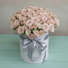 Цветочная композиция из Розы в шляпной коробке #REPLACE_PRED# Петрово-Дальнее