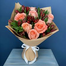 Букет цветов из:  Розы и Альстромерии в Петрово-Дальнее