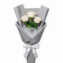 Букет 3 белые розы #REPLACE_PRED# Петрово-Дальнее