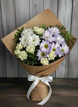 Букет цветов из:  Хризантемы и Розы в Петрово-Дальнее