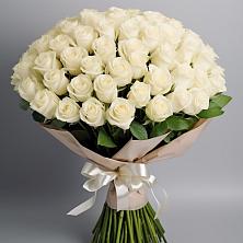 Букет 101 беля роза Белоснежка в Петрово-Дальнее