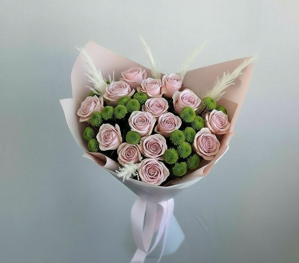 Букет цветов из: Розы и Хризантемы в Петрово-Дальнее