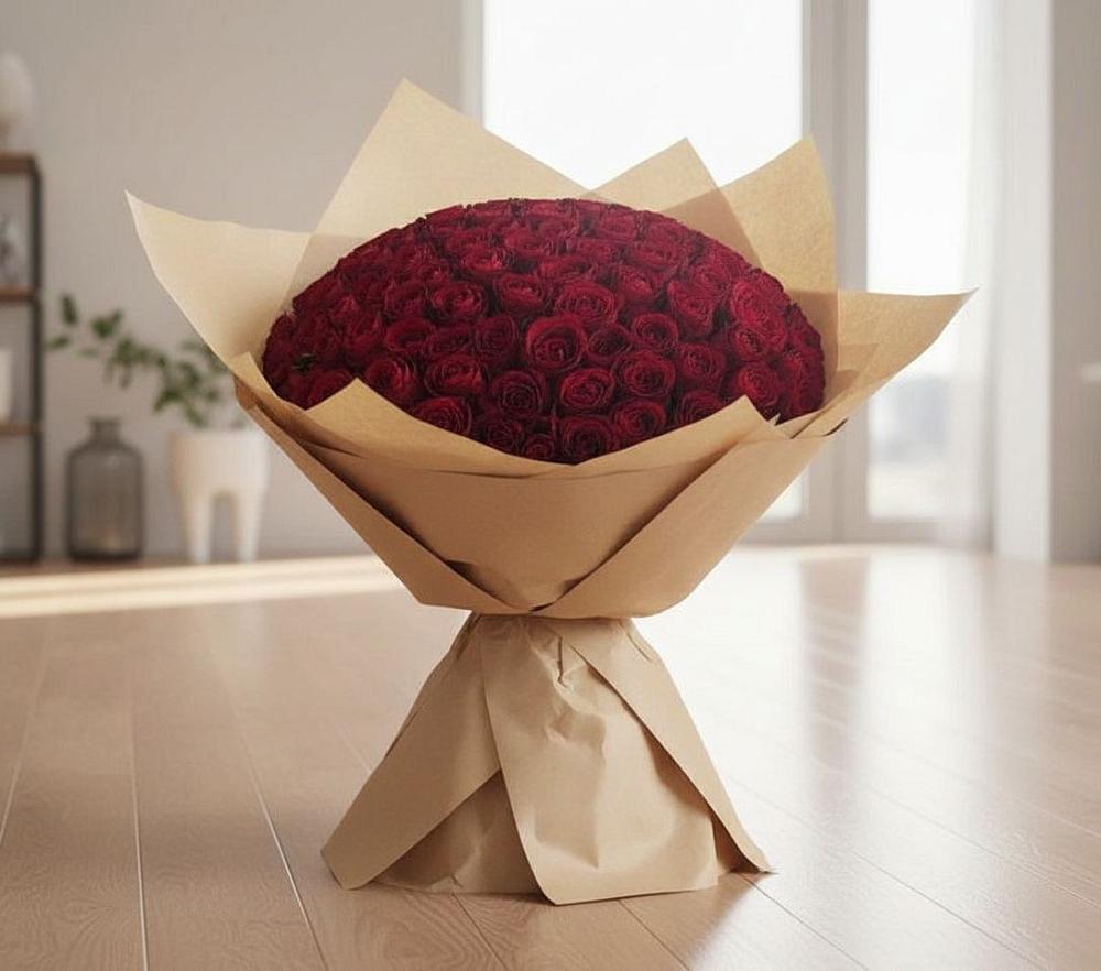 Букет 101 Красная роза в Петрово-Дальнее