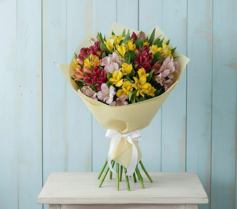 Букет цветов из: Альстромерии в Петрово-Дальнее