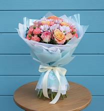 Букет цветов из:  Хризантемы и Розы в Петрово-Дальнее