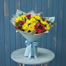 Букет цветов из:  Альстромерии и Хризантемы в Петрово-Дальнее