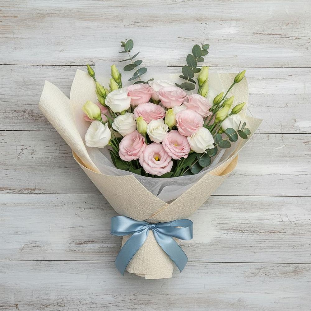 Букет цветов из: Лизиантусы в Петрово-Дальнее